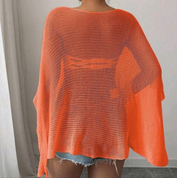 Stylish Poncho Shawl Shrug Cardigan For Women, Loose Lightweight Knit Top, Sprin - Picture 5 of 6